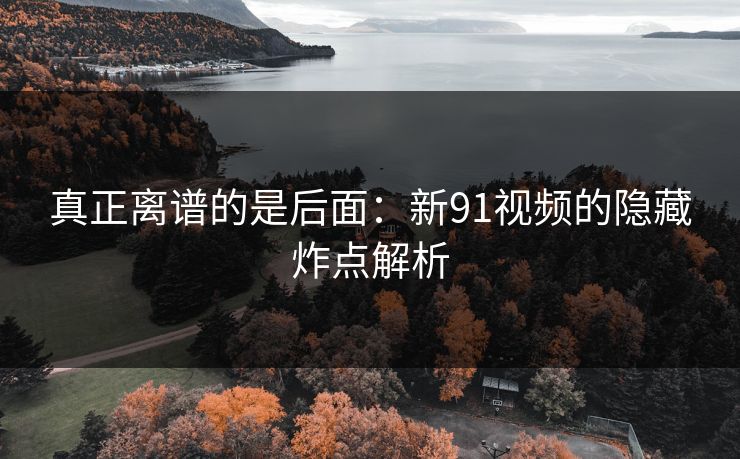 真正离谱的是后面：新91视频的隐藏炸点解析