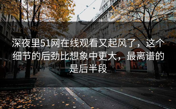 深夜里51网在线观看又起风了,这个细节的后劲比想象中更大,最离谱的是后半段